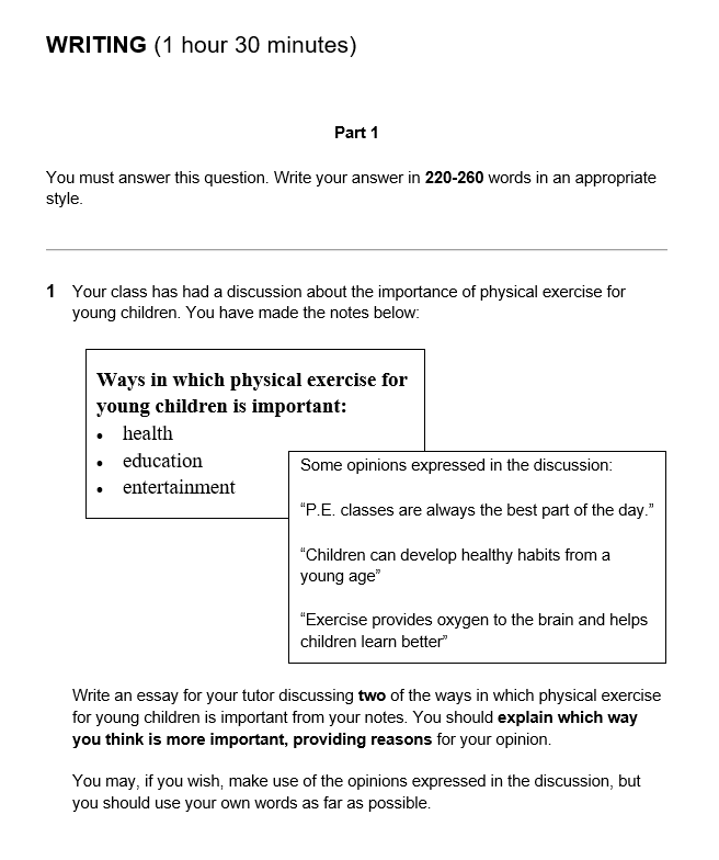 cae essay exercise