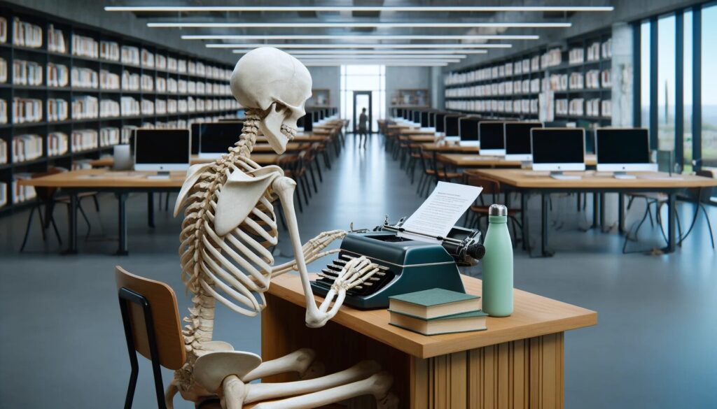 skeleton writing an essay