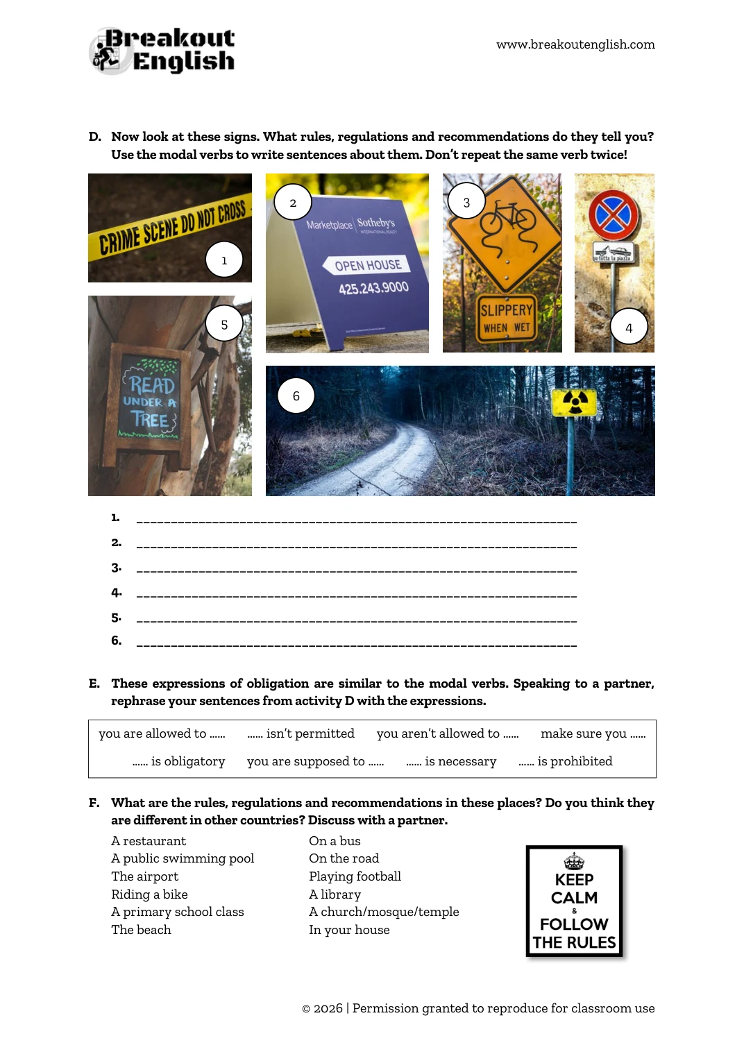 B1 Preliminary Reading Part 1 Signs and Modals preview 02
