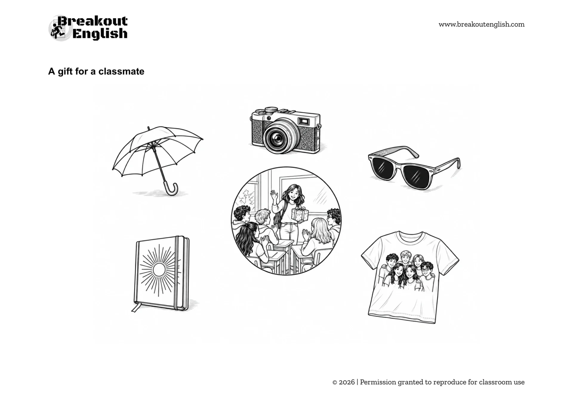B1 Speaking Parts 3 and 4 visual, A gift for a classmate, PDF page 4