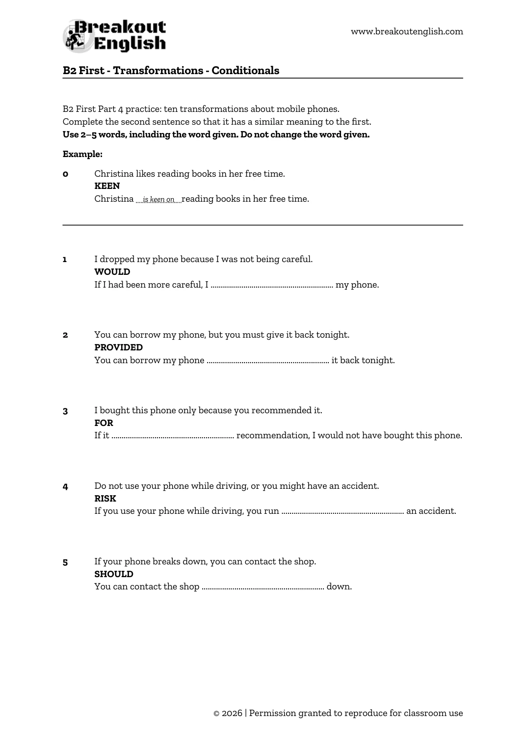 B2 First Transformations Conditionals preview 01