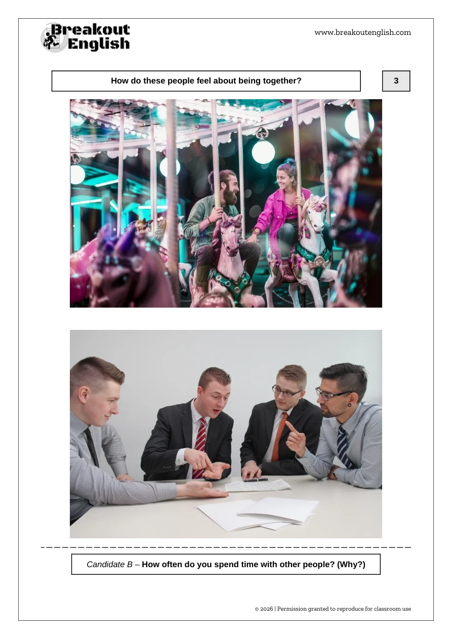 B2 Speaking Part 2 classroom picture bank, student page 3