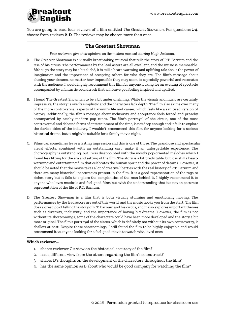 C1 cross-text matching, student page 2