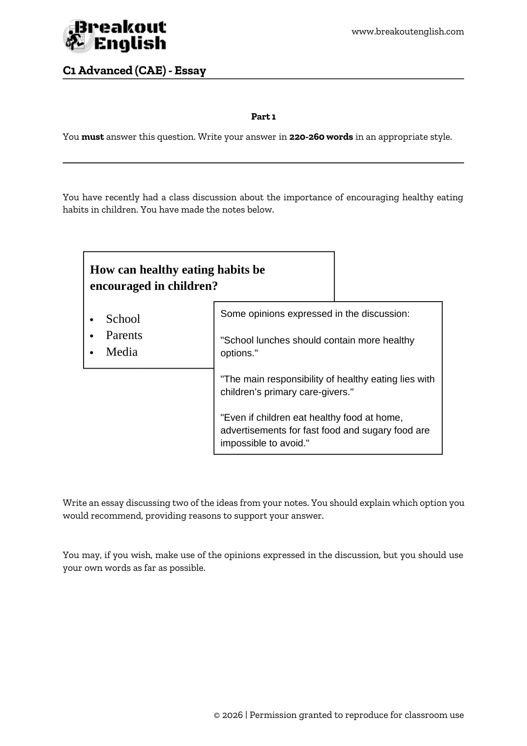 C1 Essay A Healthy Eating preview 01