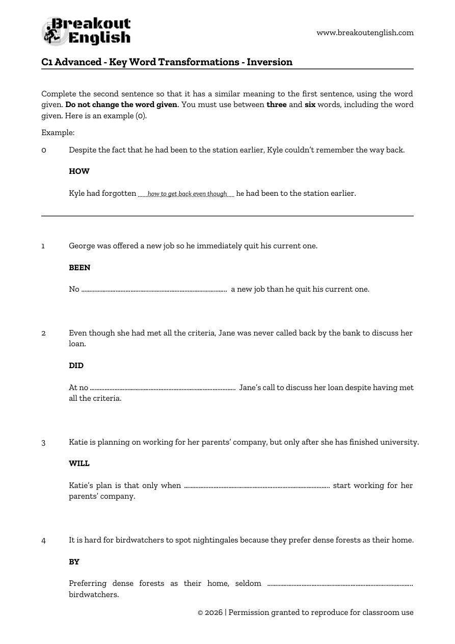 C1 inversion transformations, student page 1