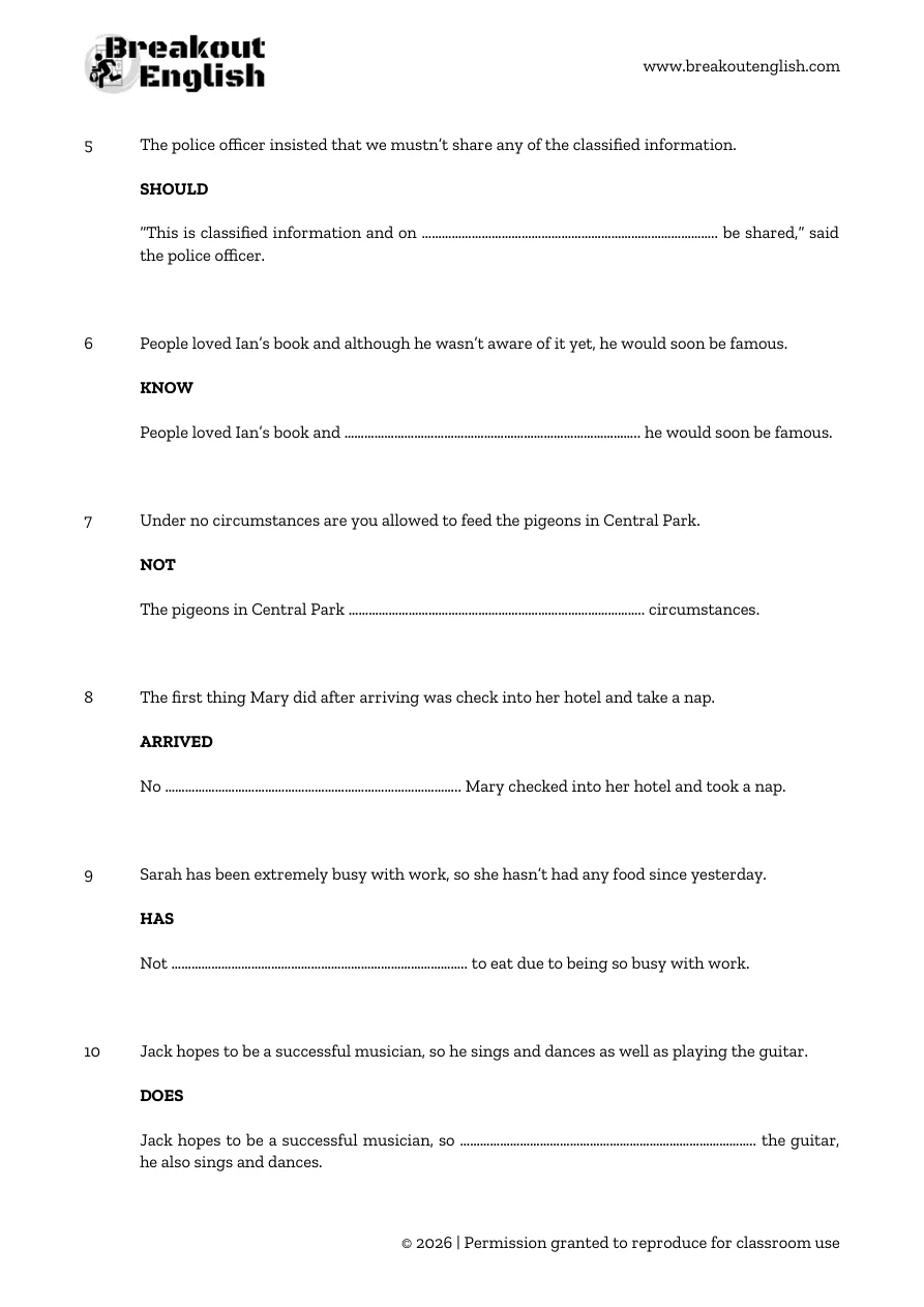 C1 inversion transformations, student page 2