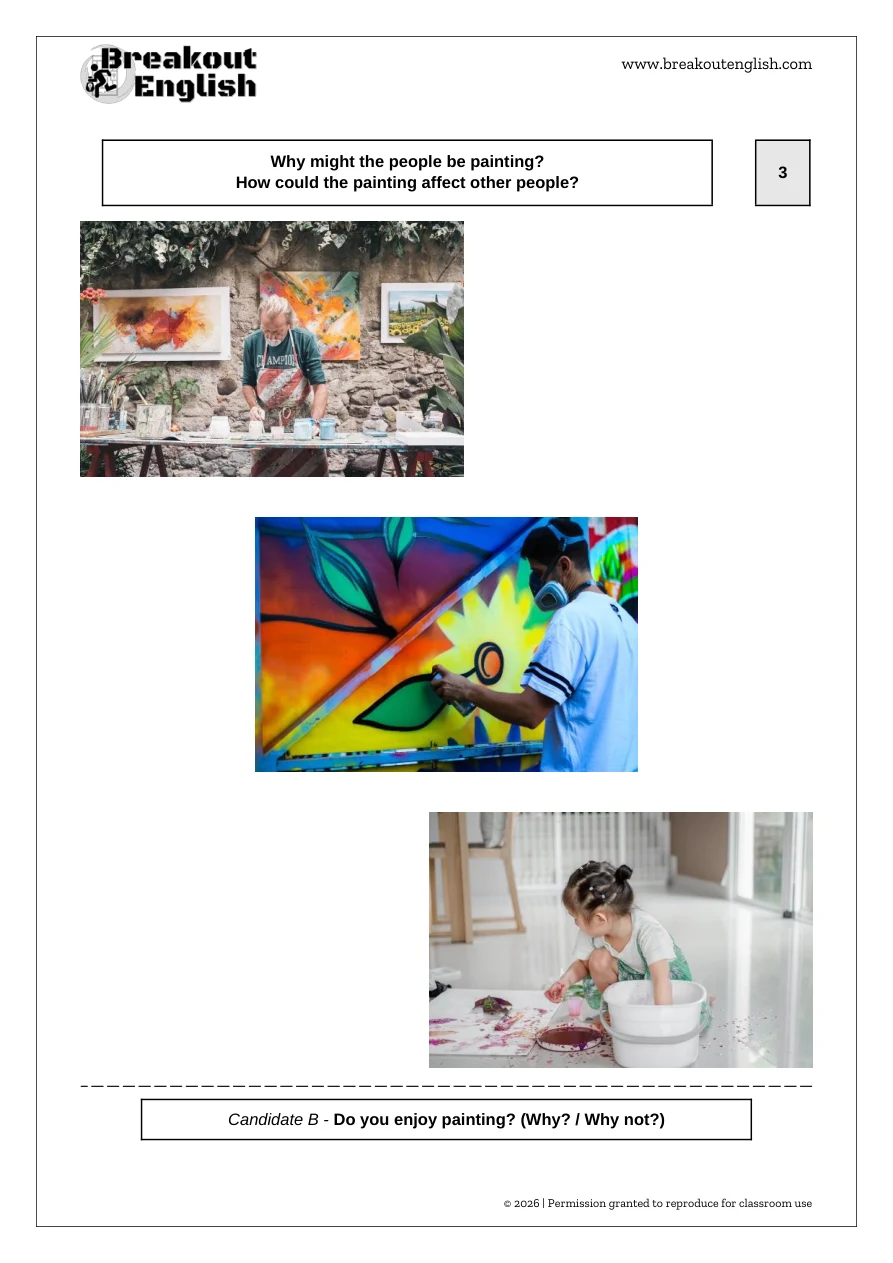C1 Speaking Part 2 classroom picture bank, page 3: Hobbies