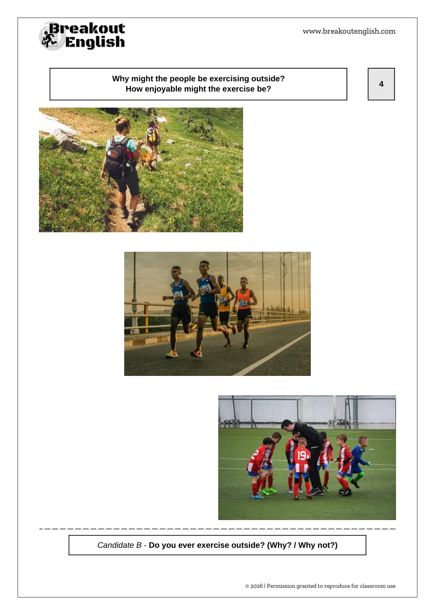C1 Speaking Part 2 classroom picture bank, page 4: Health and fitness