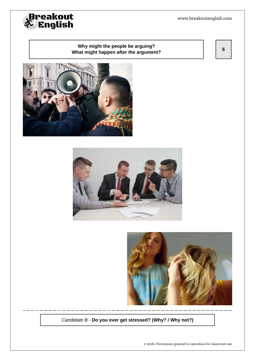 C1 Speaking Part 2 classroom picture bank, page 6: Relations with other people