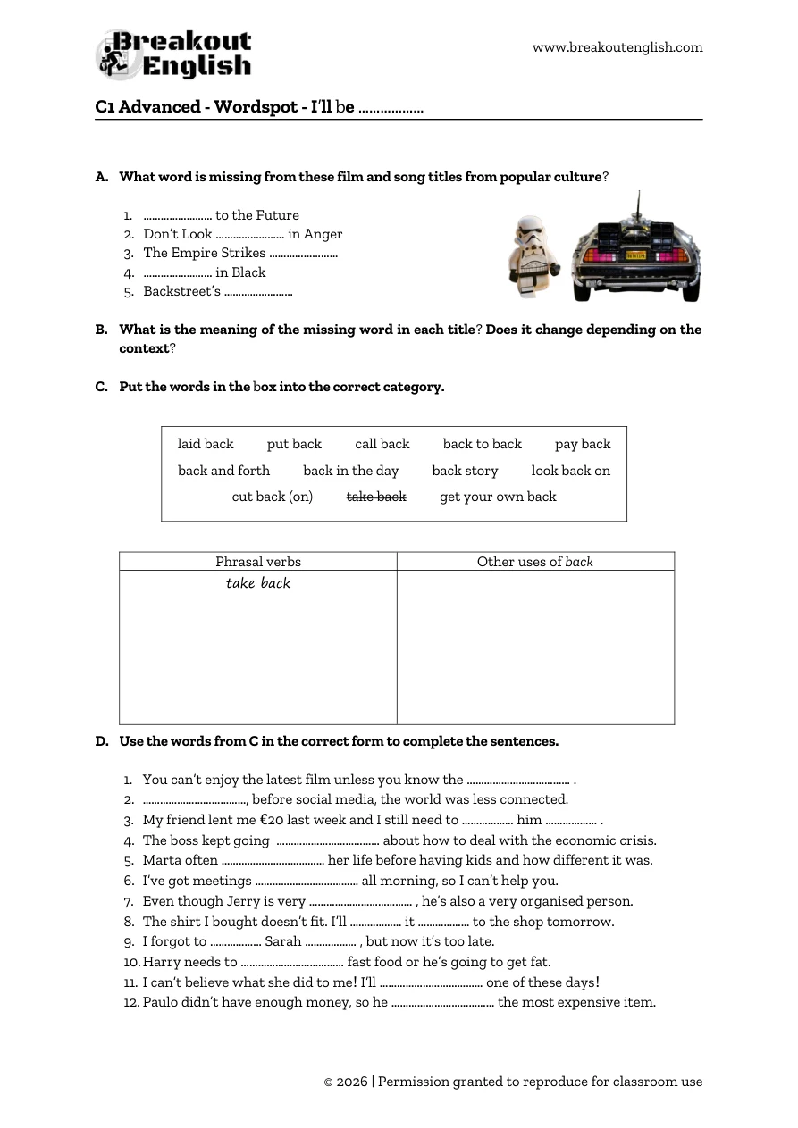 C1 Wordspot Back, student page 1