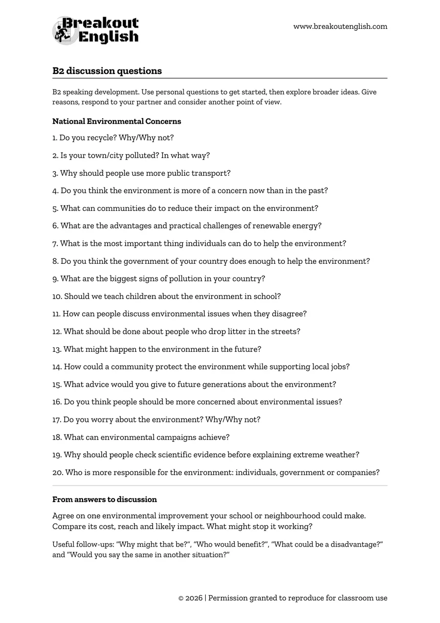 Page 1 of B2 discussion questions