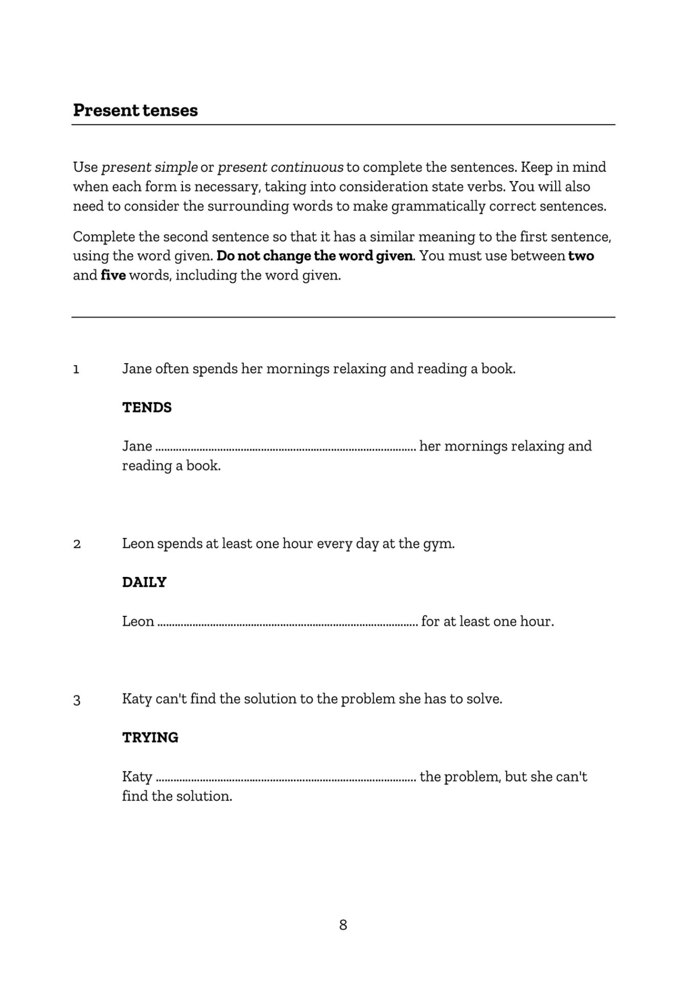 250 Key Word Transformations, sample page 3