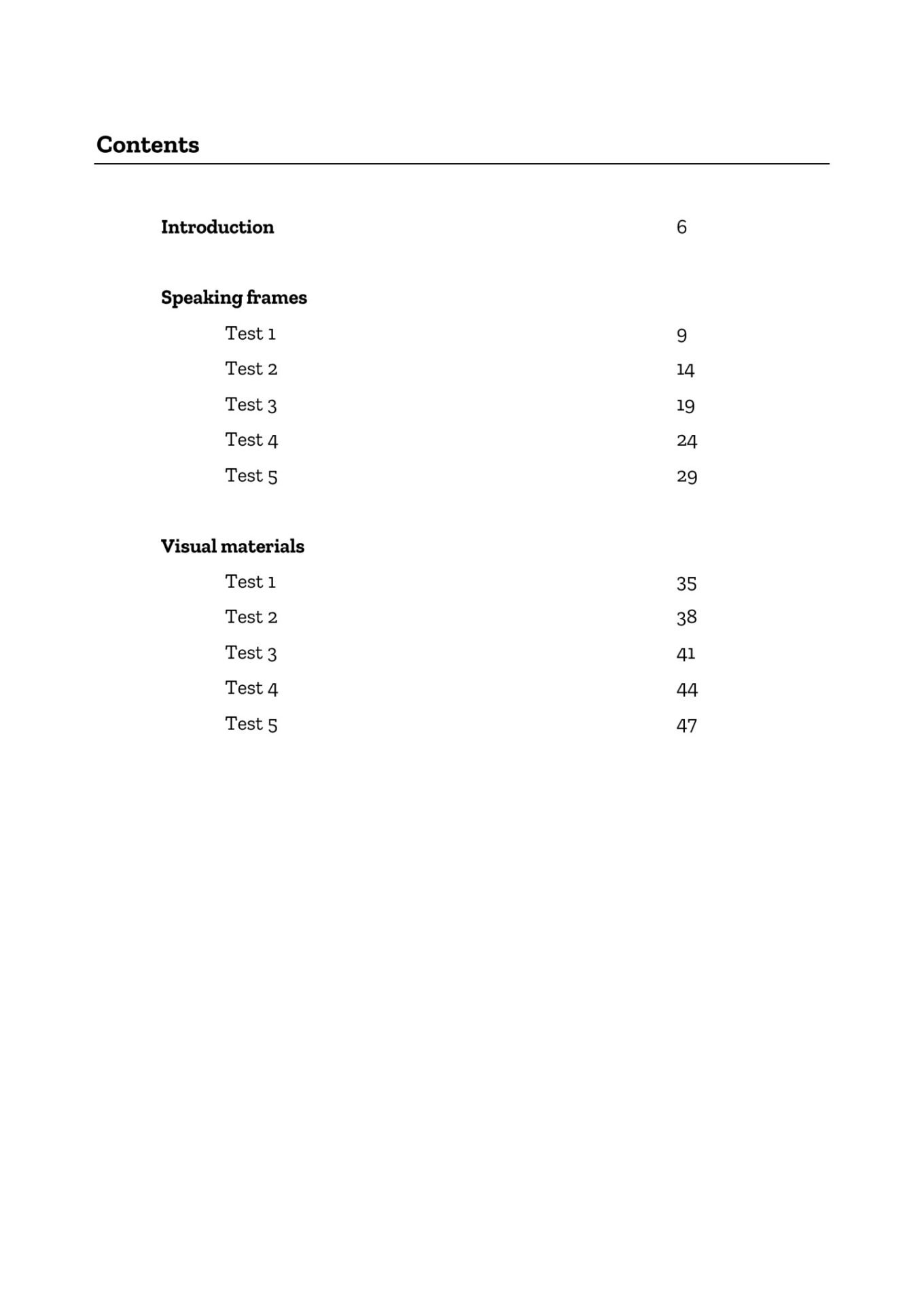 5 Speaking Tests, sample page 1
