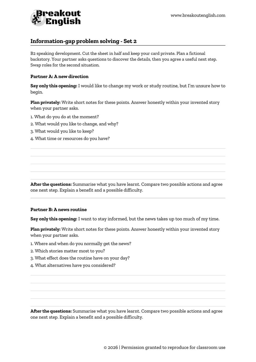 Page 1 of Information-gap problem solving - Set 2