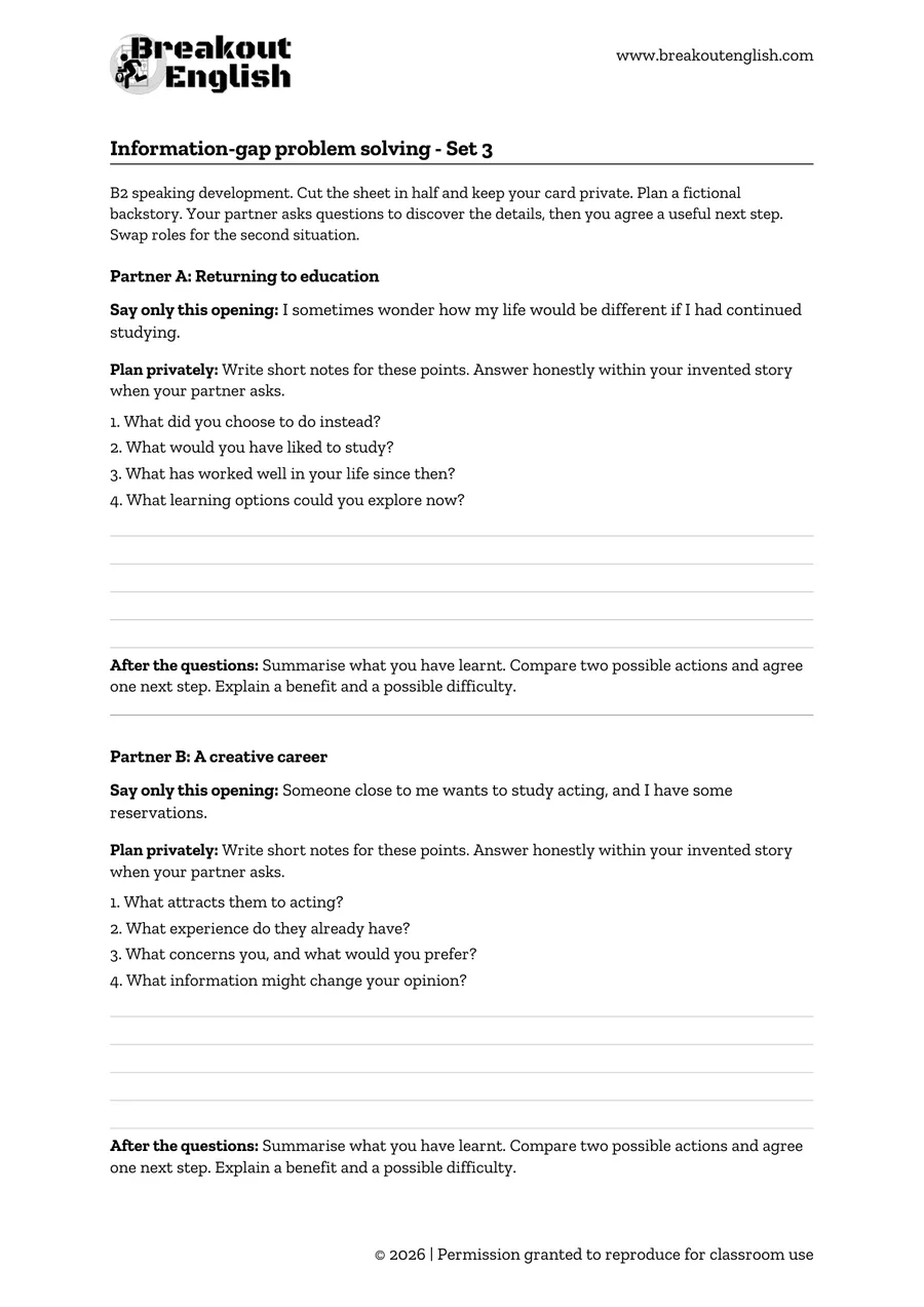 Page 1 of Information-gap problem solving - Set 3